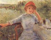 Alphonsine Fournaise op het eiland Chatou Pierre Renoir